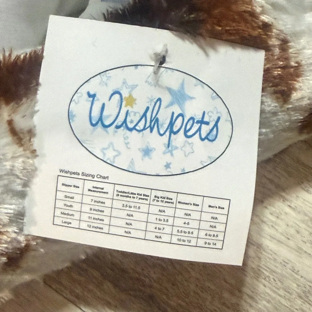 Wishpets Cow Slippers Toddler Kids‎ Size Small Plush Animal Boots